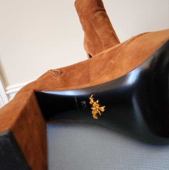 Prada Suede Platform Ankle Boots - Picture 5 of 7